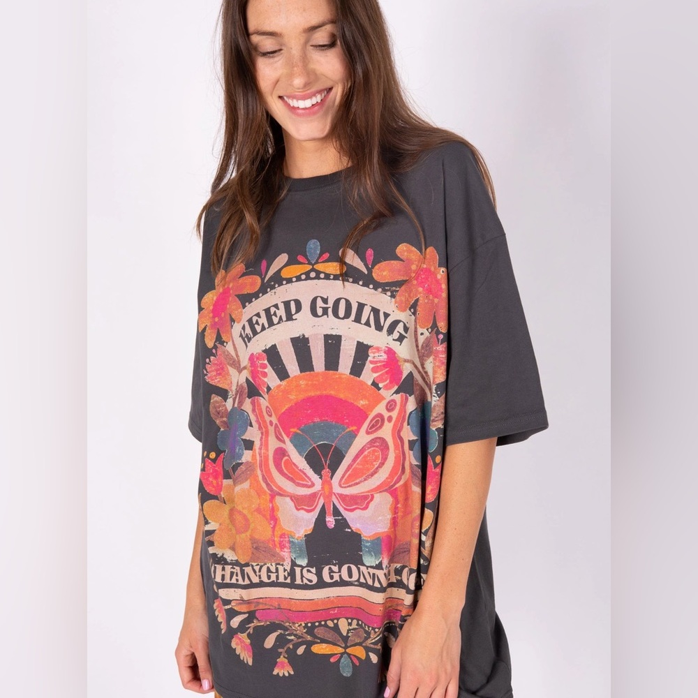 Natural Life Chandler Oversized Graphic Tee Shirt Dress